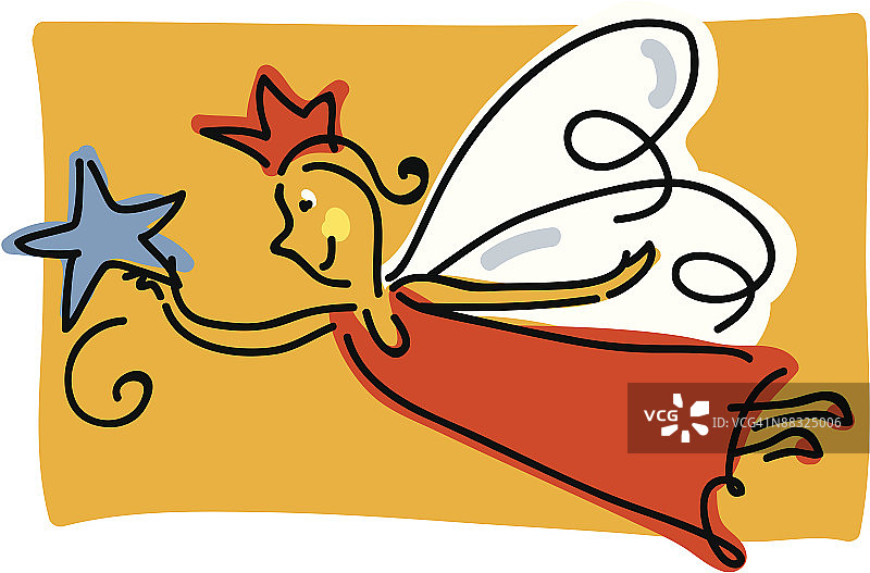 手捧星星的女性天使图片素材