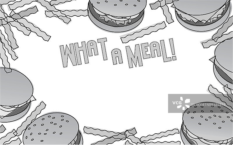 边框，标题，美味佳肴，汉堡和薯条图片素材
