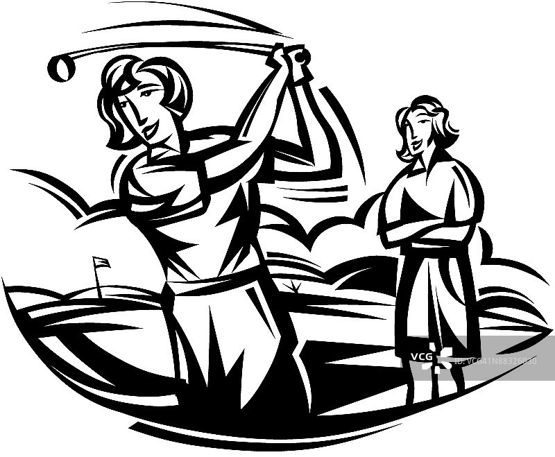 女人们在打高尔夫图片素材