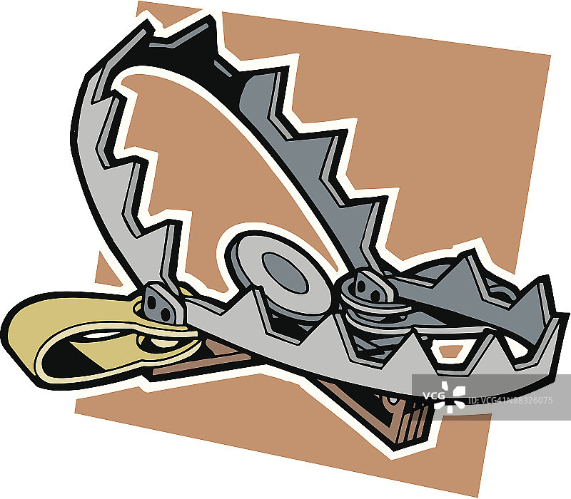 熊陷阱“彩色”分组元素图片素材