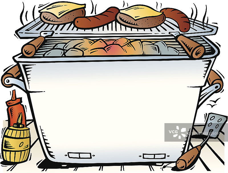 彩色烧烤槽口边框图片素材