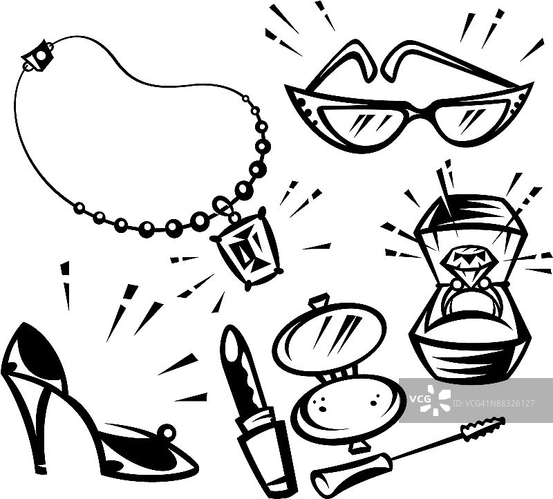 时尚单品：需要更多配饰，美容必需品图片素材