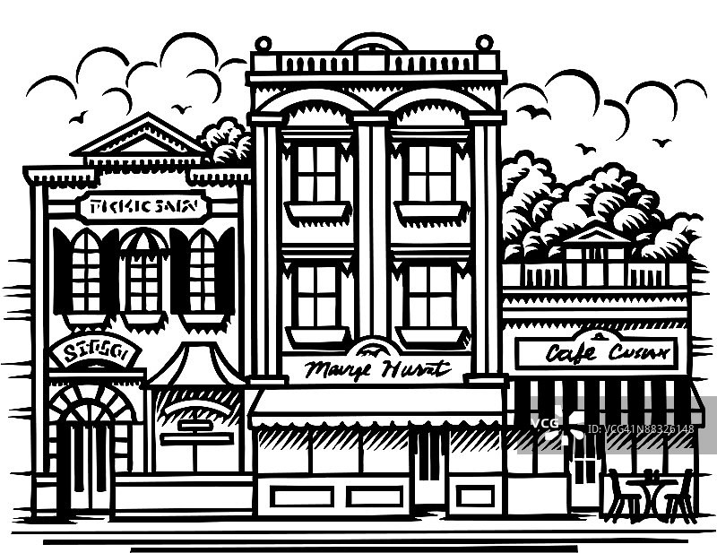 小镇店铺图片素材