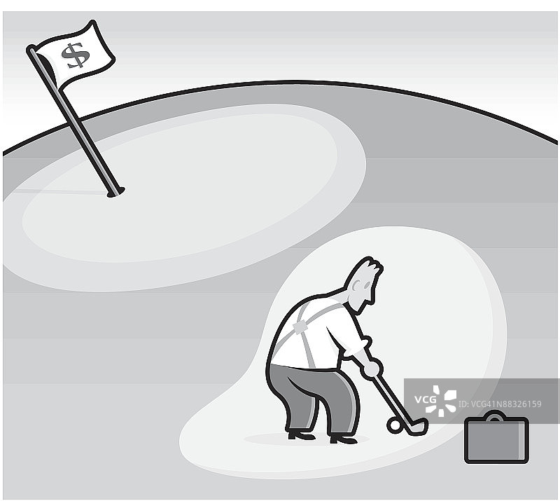 沙坑中的高尔夫球手图片素材