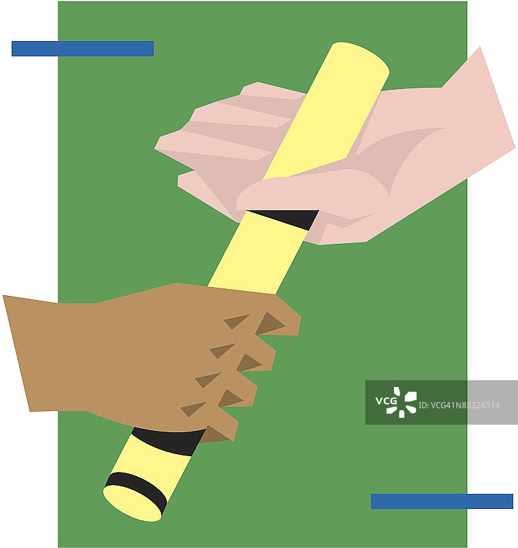 传递接力棒的手：团队合作图片素材