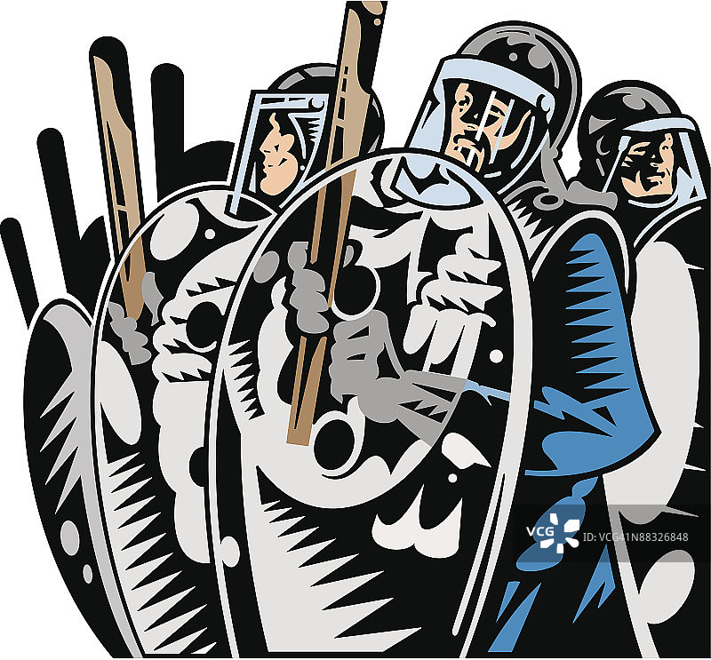 全副武装的防暴警察图片素材