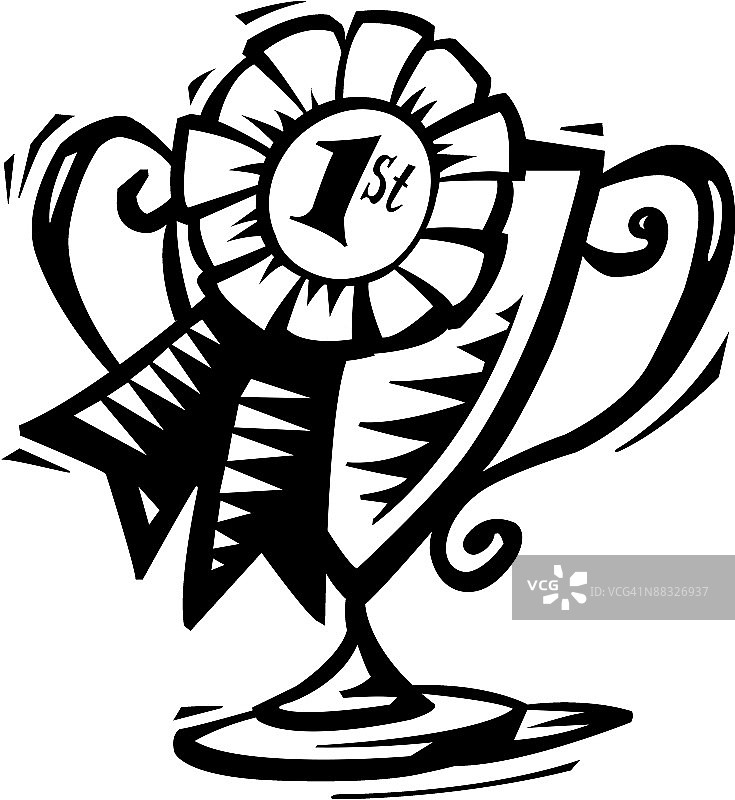 奖杯和缎带，第一名图片素材