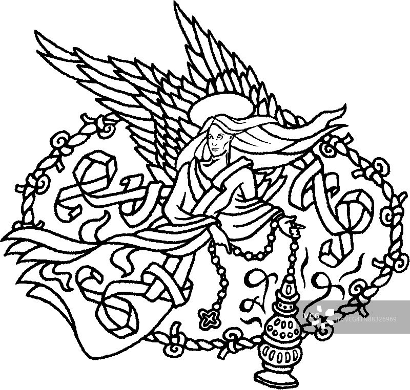 手持香炉的天使图片素材