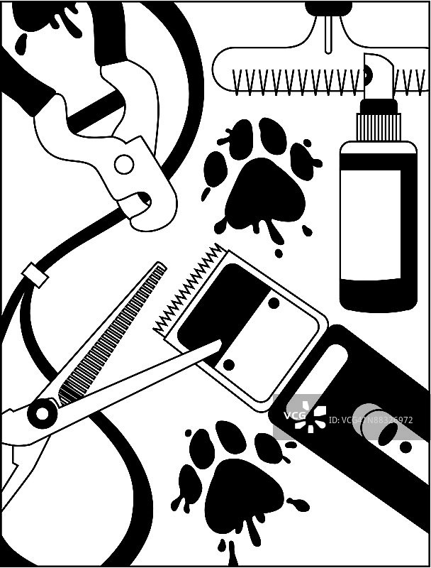 宠物美容元素，分组元素图片素材