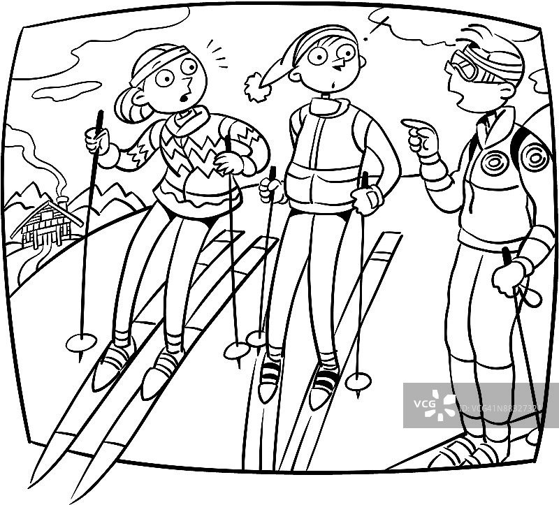 青少年滑雪学习图片素材