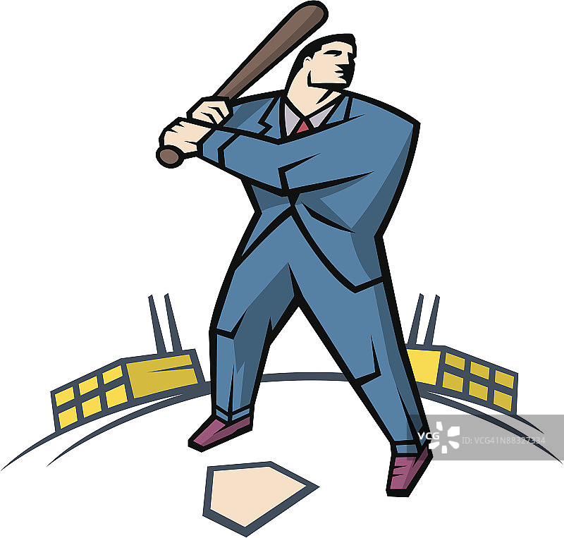 挥棒的商人插画图片素材