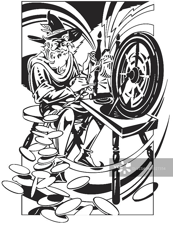 侏儒怪把稻草变成金子图片素材