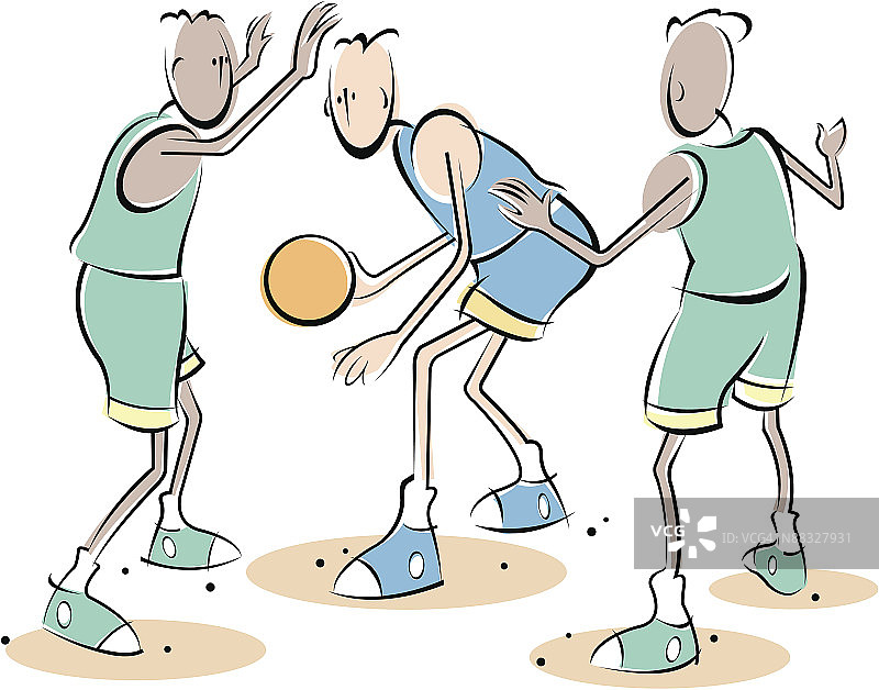 男孩们打篮球，彩色组合元素，展示你的活力，行动起来！图片素材