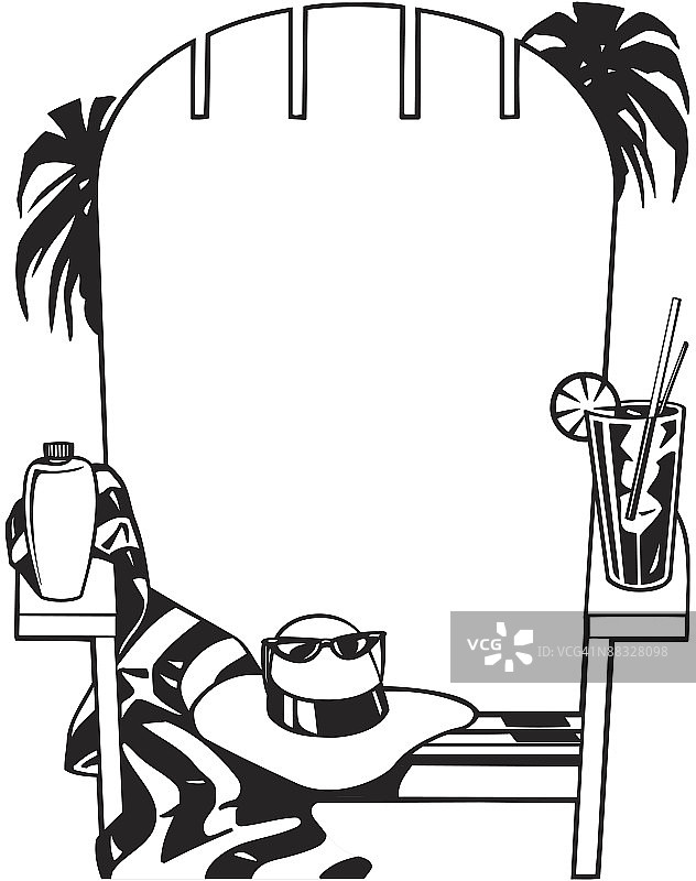 边框，沙滩椅，组合元素图片素材