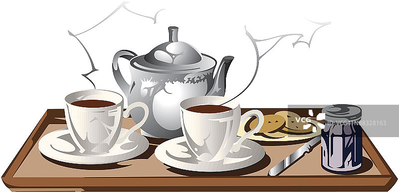 托盘上的茶和司康饼图片素材