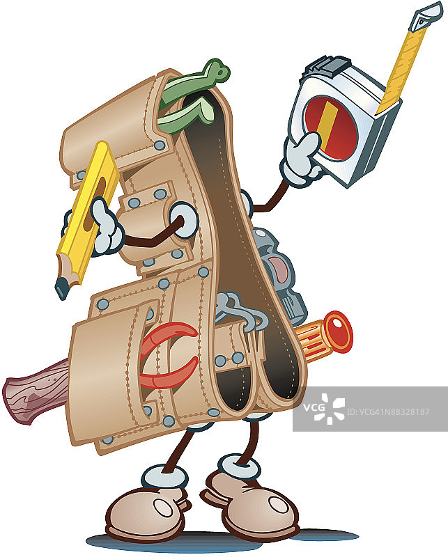 动画工具腰带（卷尺和铅笔）图片素材