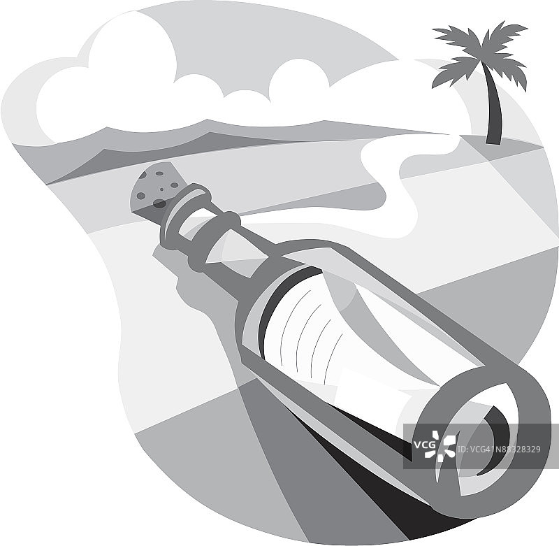 瓶中信，灰度，分组元素图片素材