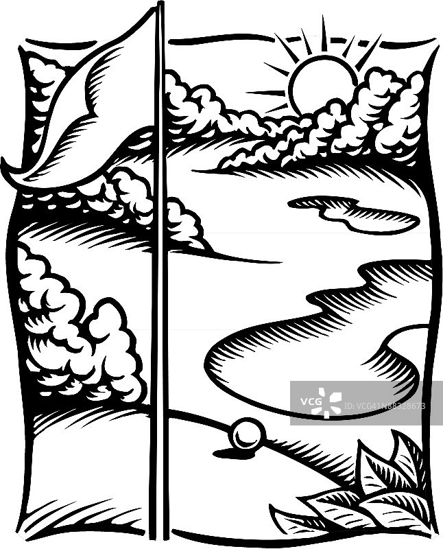 高尔夫球场休闲运动图片素材