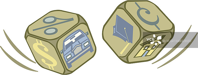 彩色金融元素骰子图片素材