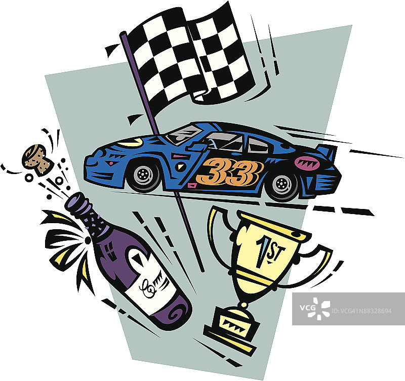 赛车集锦，第一名，彩色，组合元素图片素材
