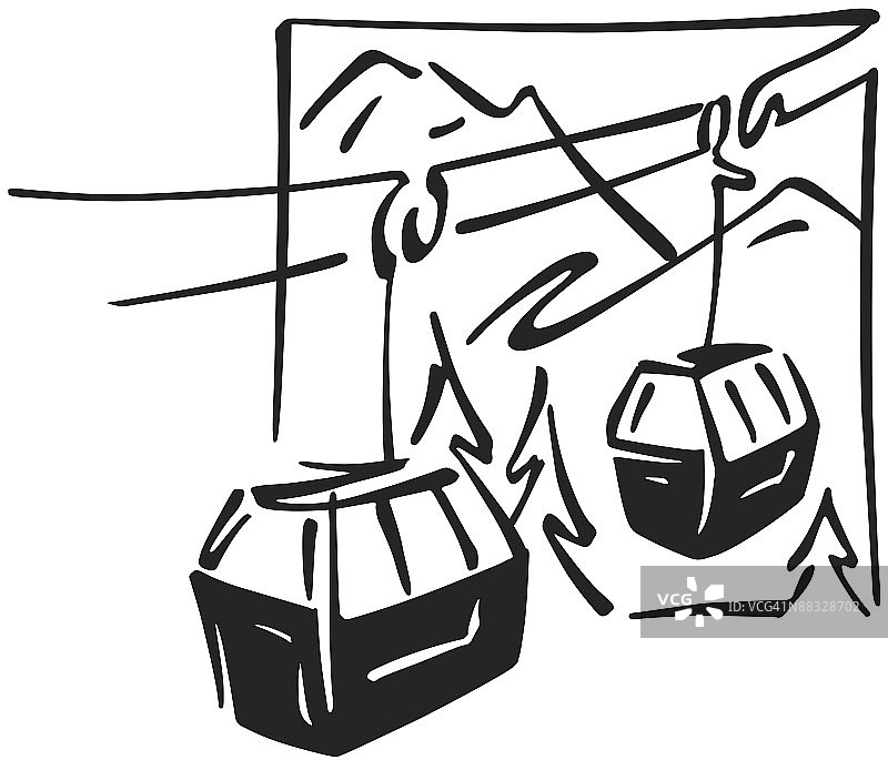 滑雪缆车：登顶之路图片素材