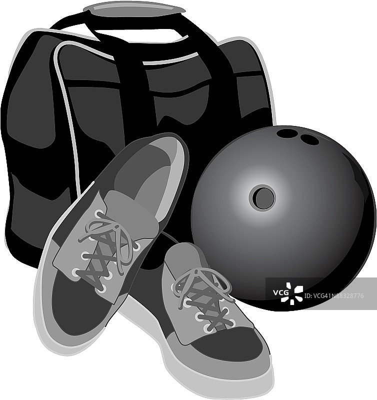 保龄球包鞋灰度组合元素图片素材