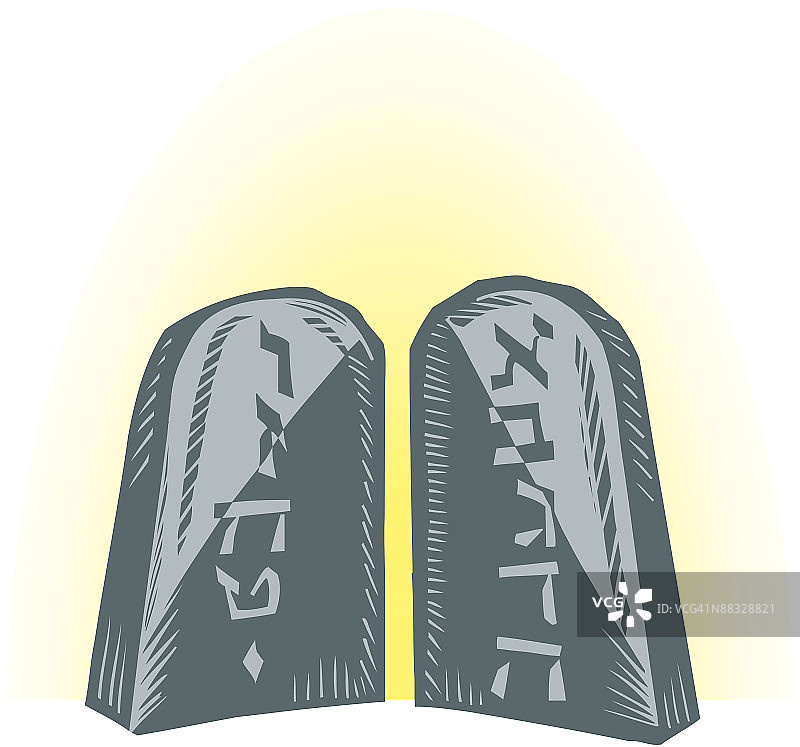 彩色十诫石板图片素材