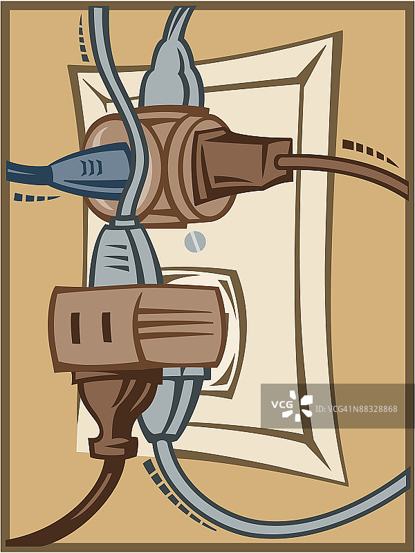 过载的电源插座图片素材