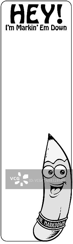 铅笔降价促销边框（灰度）图片素材