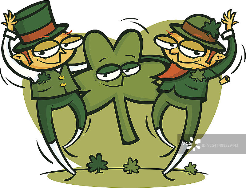 与三叶草共舞的小精灵图片素材