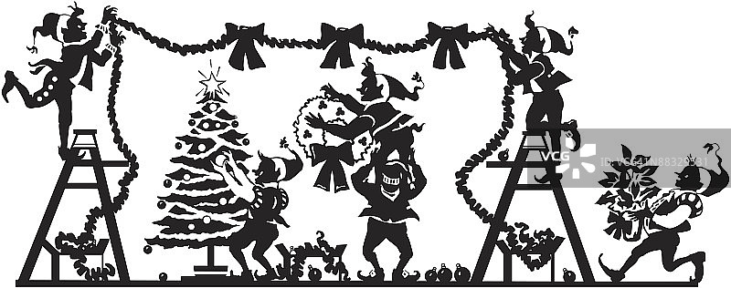 圣诞精灵装饰大厅图片素材