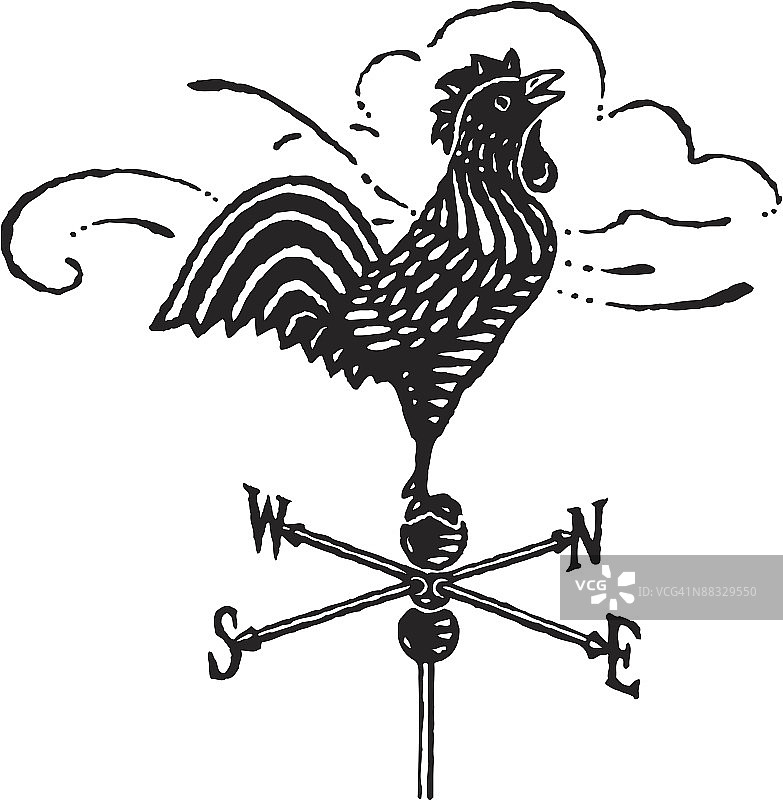 公鸡风向标组合元素图片素材