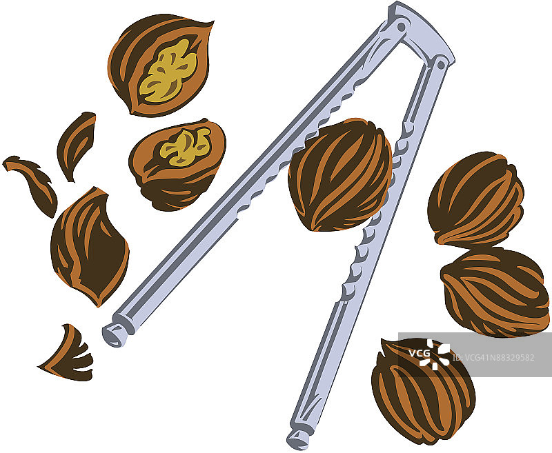 胡桃夹子，核桃，彩色。也提供黑白色，005-0797“难啃的骨头” 压力让你崩溃图片素材