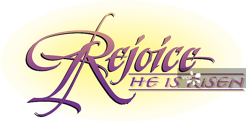 庆祝主已复活标题，彩色，黑白配色可选图片素材