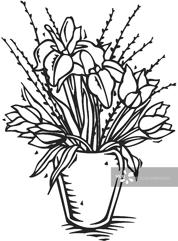 花瓶里的花束图片素材