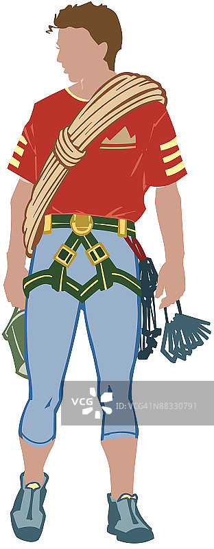 登山者，男人，彩色分层，可用于黑白，随时准备着，攀登顶峰图片素材