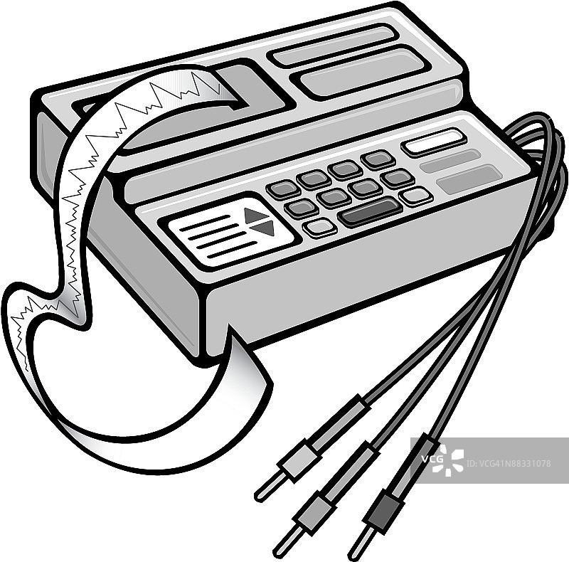 心电图机（灰度图）图片素材