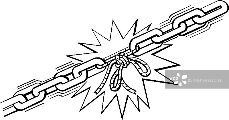 用绳子系在一起的铁链图片素材