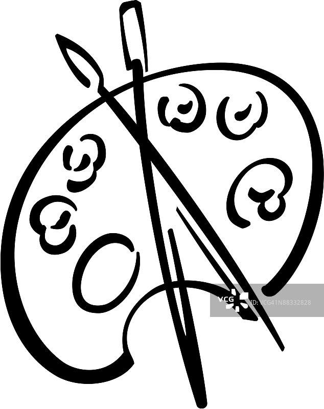 画家的调色板和笔刷图片素材