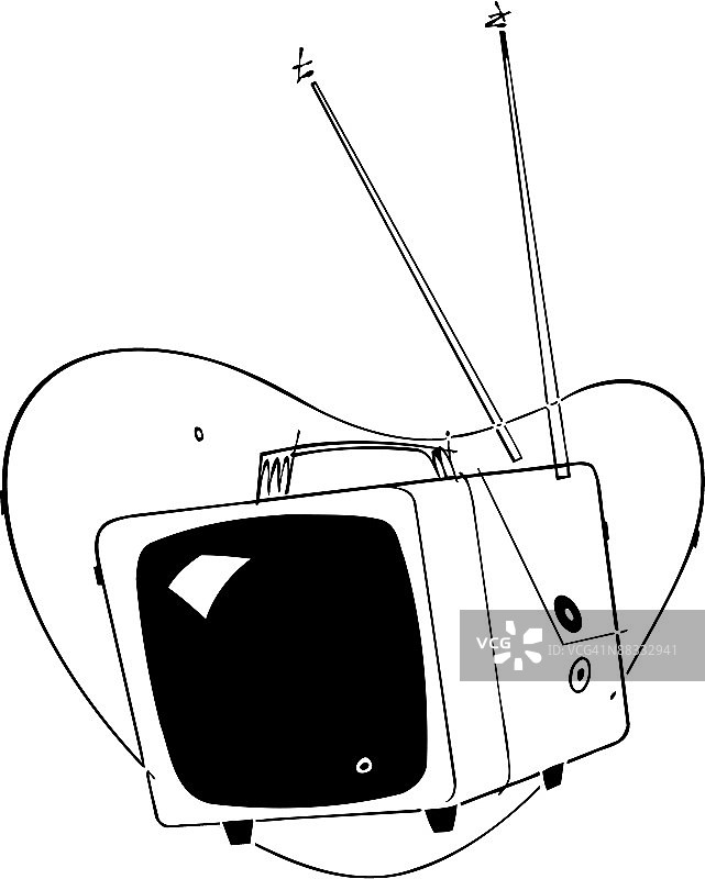 一台复古电视图片素材