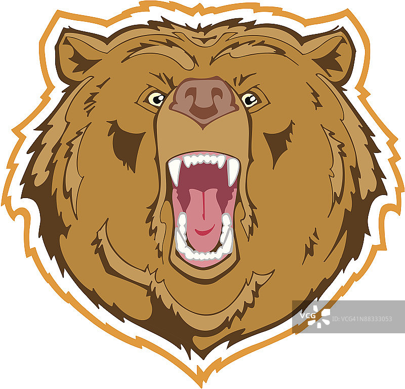 熊咆哮插画图片素材