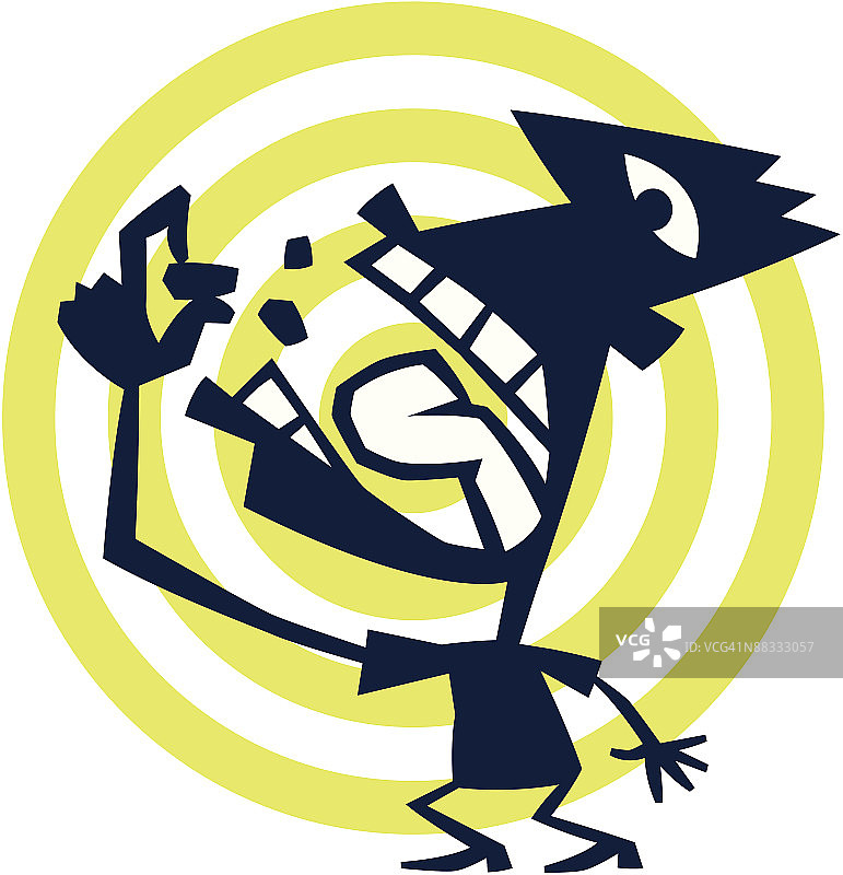 吃东西的大嘴男人彩色图图片素材