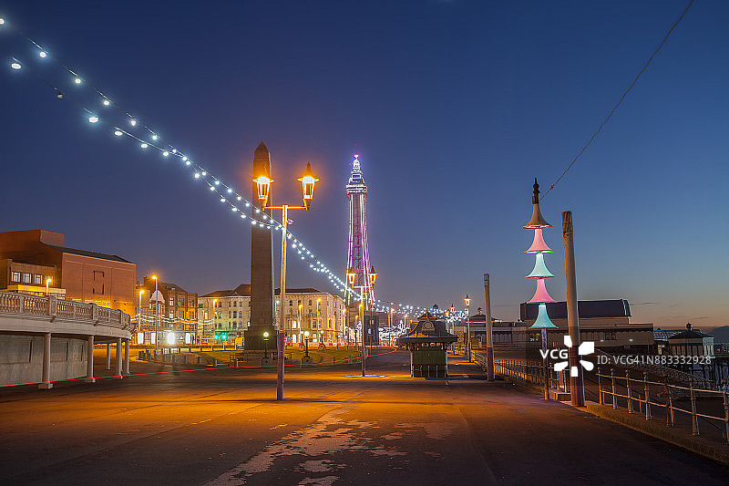 布莱克浦蓝色时刻景观图片素材