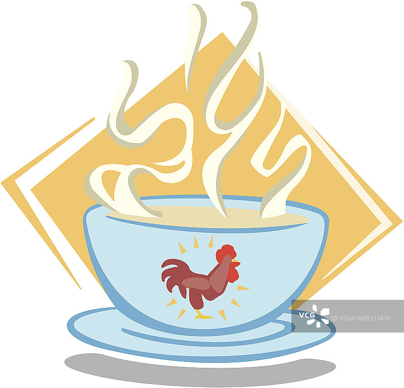 鸡汤碗组合元素彩色插画Ver.5：温暖你的内心图片素材