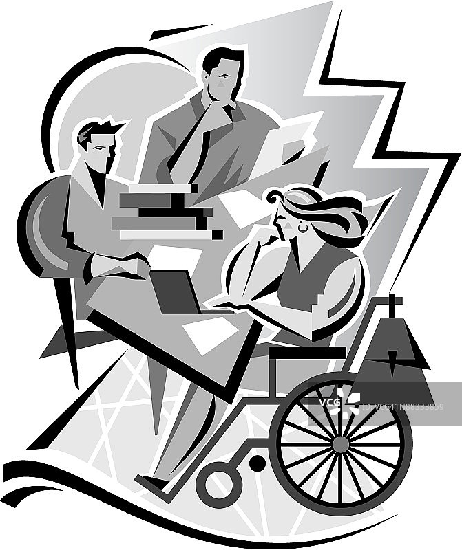 大学学习小组，灰度，分组元素图片素材