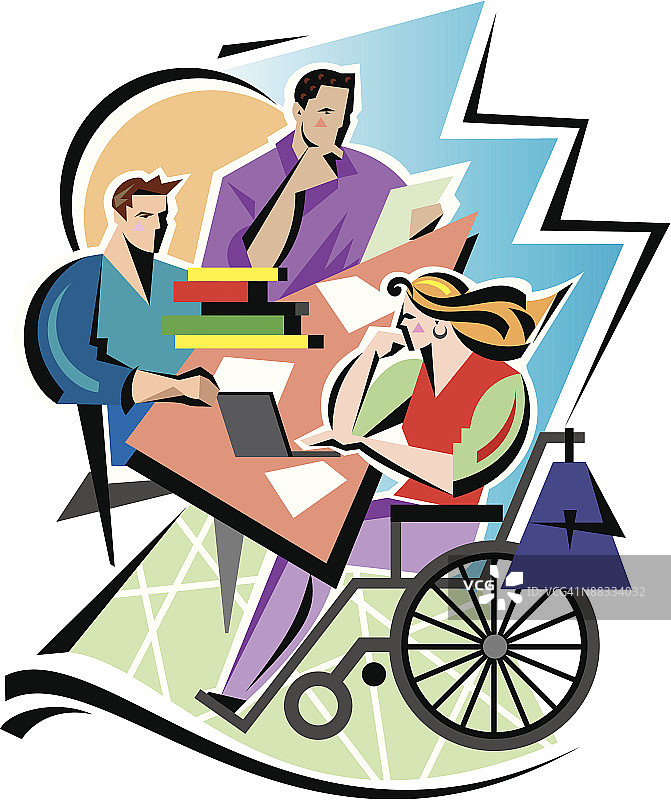 大学生学习小组彩色分组元素图片素材