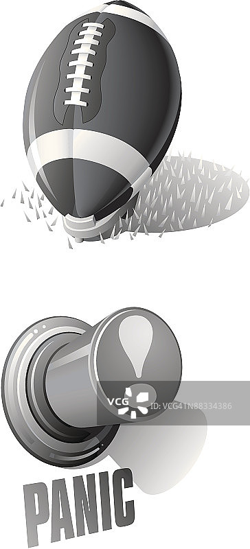 足球与三通、紧急按钮灰度图图片素材