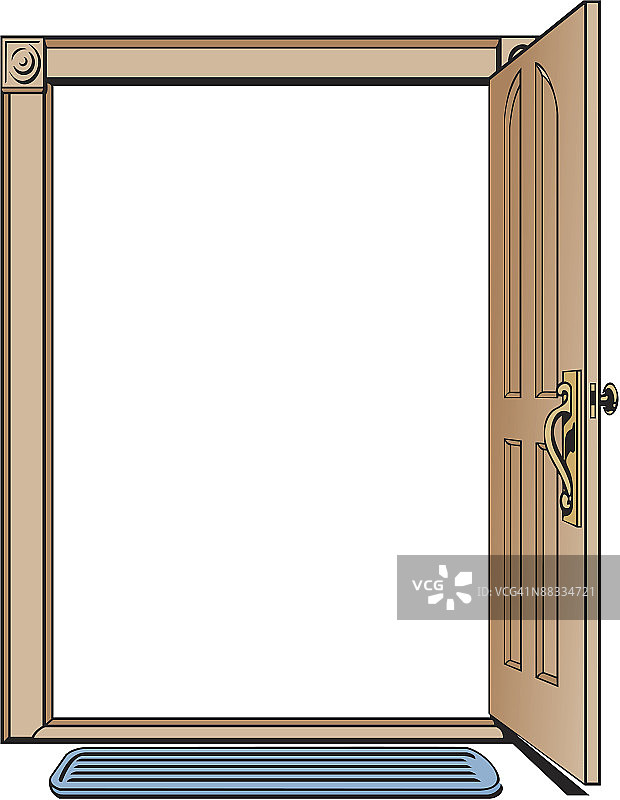 边框，打开的门，彩色图片素材