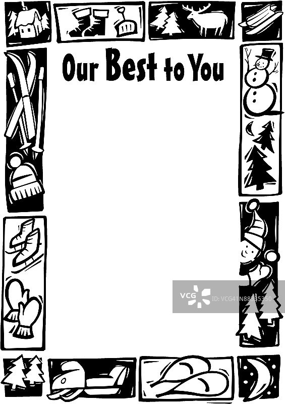 边框标题，献上我们最好的祝福，冬季活动边框图片素材