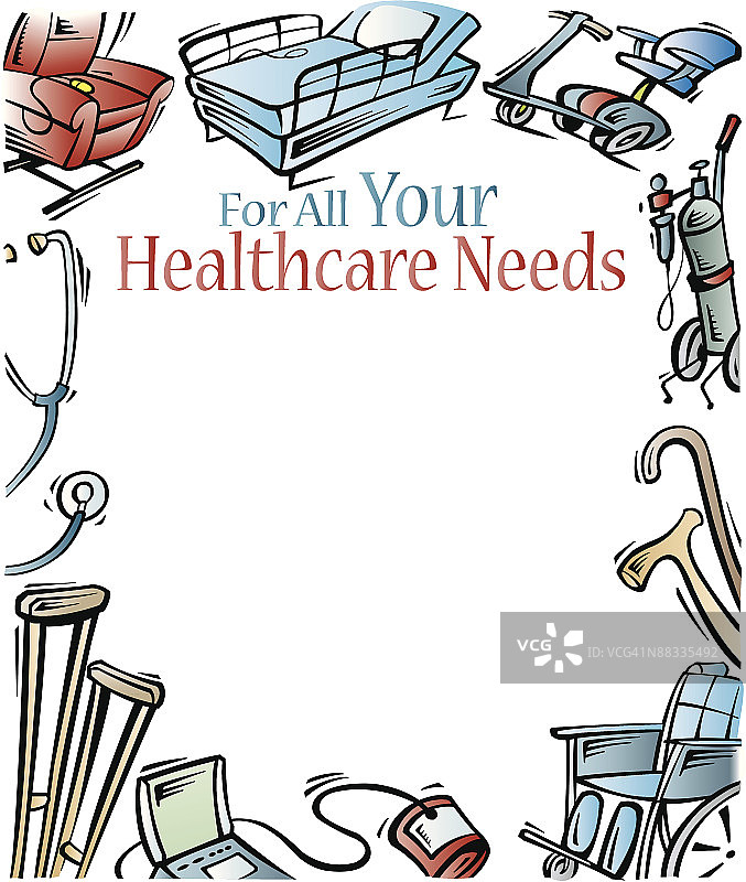 边框，标题，满足您的所有医疗需求，医疗用品边框图片素材